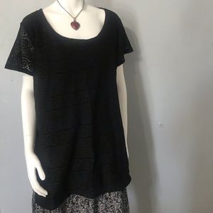😋Merona black blouse, imitation lace size 3